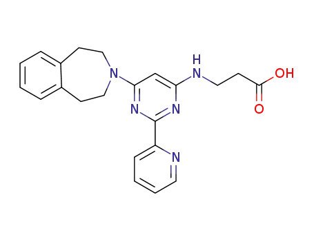 (3-((2-pyridin-2-yl)-6-(1,2,4,5-tetrahydro-3H-benzo[d]azepin-3-yl)pyrimidin-4-yl)amino)propanoic acid
