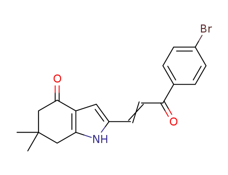 2-(3-(4-bromophenyl)-3-oxoprop-1-enyl)-6,6-dimethyl-4,5,6,7-tetrahydro-1H-indol-4-one