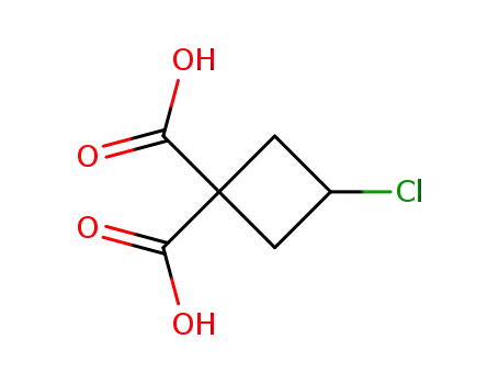 Molecular Structure of 89639-43-0 (1,1-Cyclobutanedicarboxylic acid, 3-chloro-)