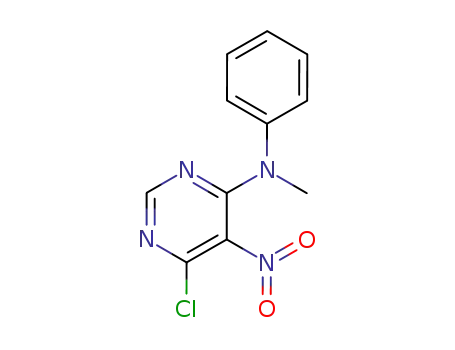 Molecular Structure of 54660-13-8 (4-Pyrimidinamine, 6-chloro-N-methyl-5-nitro-N-phenyl-)