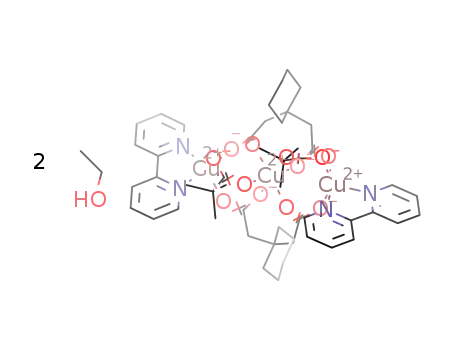 bis(μ-trimethylacetato-k2-O,O')bis(μ3-1,1-cyclohexanediacetato-k4-O,O,O',O')bis(2,2'-dipyridyl)tricopper(II) ethanol bisolvate