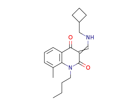 1-butyl-3-{[(cyclobutylmethyl)amino]methylidene}-8-methylquinoline-2,4(1H,3H)-dione
