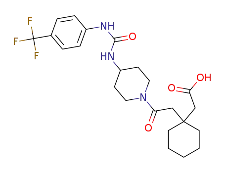 2-(1-(2-oxo-2-(4-(3-(4-(trifluoromethyl)phenyl)ureido)piperidin-1-yl)ethyl)cyclohexyl)acetic acid