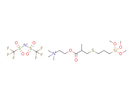 N-[2-{3-(3-trimethoxysilylpropylthio)-2-methylpropionyloxy}ethyl]-N,N,N-trimethylammonium bis(trifluoromethanesulfonyl)imide