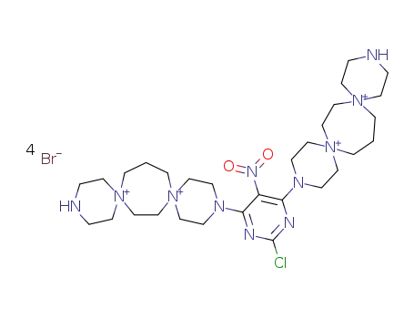 3,3'-(2-chloropyrimidine-4,6-diyl)bis-3,12-diaza-6,9-diazoniadispiro[5.2.5.3]heptadecane tetrabromide