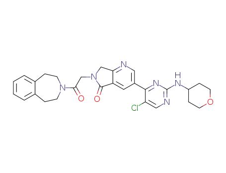 3-{5-chloro-2-[(oxan-4-yl)amino]pyrimidin-4-yl}-6-[2-oxo-2-(2,3,4,5-tetrahydro-1H-3-benzazepin-3-yl)ethyl]-5H,6H,7H-pyrrolo[3,4-b]pyridin-5-one
