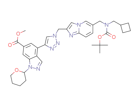 methyl 4-[1-[[6-[[tert-butoxycarbonyl(cyclobutylmethyl)amino]methyl]imidazo[1,2-a]pyridin-2-yl]methyl]triazol-4-yl]-1-tetrahydropyran-2-yl-indazole-6-carboxylate