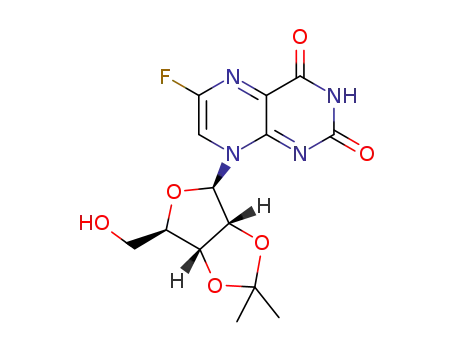 6-fluoro-8-((3aR,4R,6R,6aR)-6-(hydroxymethyl)-2,2-dimethyltetrahydrofuro[3,4-d][1,3]-dioxol-4-yl)pteridine-2,4(3H,8H)-dione