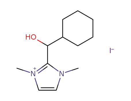 Molecular Structure of 111931-05-6 (1H-Imidazolium, 2-(cyclohexylhydroxymethyl)-1,3-dimethyl-, iodide)