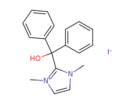 Molecular Structure of 111931-07-8 (1H-Imidazolium, 2-(hydroxydiphenylmethyl)-1,3-dimethyl-, iodide)