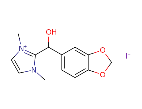 Molecular Structure of 111931-04-5 (1H-Imidazolium, 2-(1,3-benzodioxol-5-ylhydroxymethyl)-1,3-dimethyl-,
iodide)