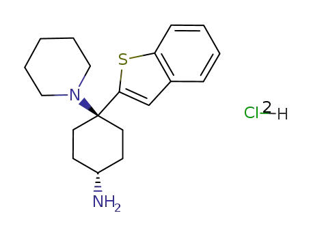 trans-1-<4-amino-1-(2-benzothienyl)cyclohexyl>piperidine dihydrochloride