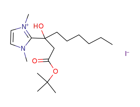 2-(1-tert-Butoxycarbonylmethyl-1-hydroxy-heptyl)-1,3-dimethyl-3H-imidazol-1-ium; iodide