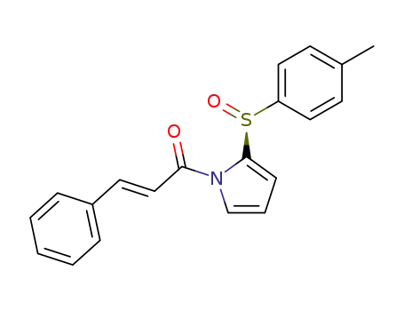 Molecular Structure of 188608-74-4 (1H-Pyrrole,
2-[(S)-(4-methylphenyl)sulfinyl]-1-[(2E)-1-oxo-3-phenyl-2-propenyl]-)