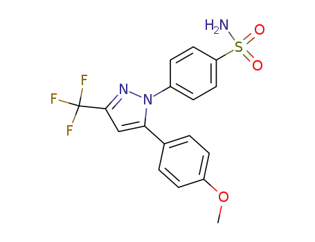 Molecular Structure of 170569-91-2 (Benzenesulfonamide,
4-[5-(4-methoxyphenyl)-3-(trifluoromethyl)-1H-pyrazol-1-yl]-)