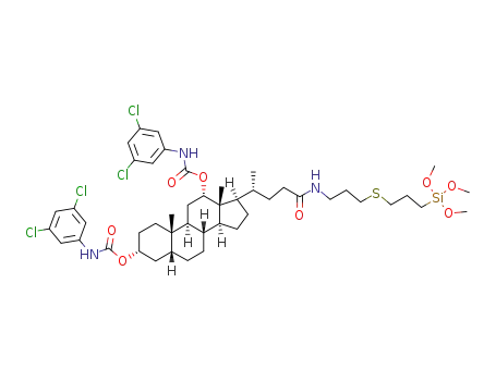 3,12-bis-(3,5-dichlorophenyl)carbamoyl-N-(3-trimethoxysilylpropylthio)propyl-deoxycholan-24-amide