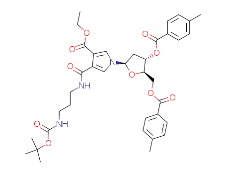 4-(3-tert-butoxycarbonylamino-propylcarbamoyl)-1-[4-(4-methyl-benzoyloxy)-5-(4-methyl-benzoyloxymethyl)-tetrahydro-furan-2-yl]-1H-pyrrole-3-carboxylic acid ethyl ester