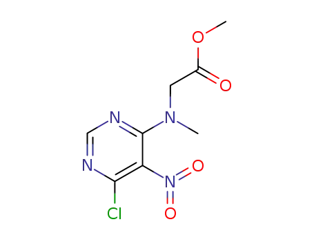 Molecular Structure of 885501-20-2 (Glycine, N-(6-chloro-5-nitro-4-pyrimidinyl)-N-methyl-, methyl ester)