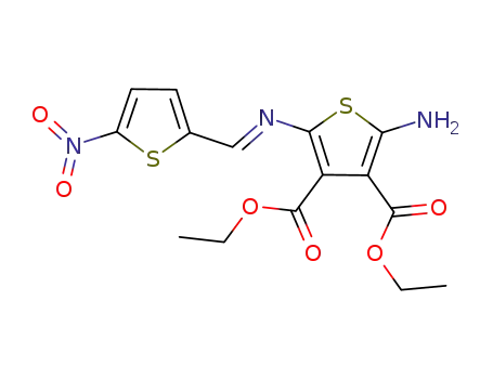 2-amino-5-[(5-nitrothiophen-2-ylmethylene)amino]thiophene-3,4-dicarboxylic acid diethyl ester
