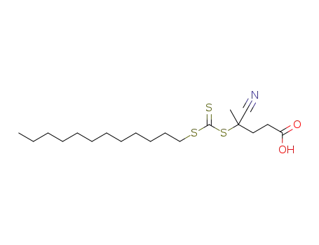 Molecular Structure of 870196-80-8 (4-Cyano-4-(dodecylsulfanylthiocarbonyl)sulfanylpentanoic acid, min. 97%)