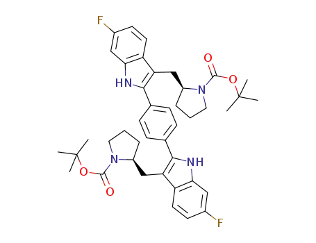 1,4-bis-[2-(6-fluoro-1H-indol-3-ylmethyl)-pyrrolidine-1-carboxylic acid tert-butyl ester]benzene
