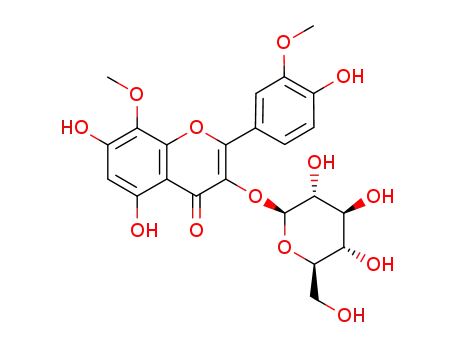 3,5,7,4′-tetrahydroxy-8,3′-dimethoxyflavone-3-O-β-D-glucopyranoside