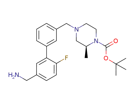 1,1-dimethylethyl (2S)-4-{[5'-(aminomethyl)-2'-fluoro-3-biphenylyl]methyl}-2-methyl-1-piperazinecarboxylate