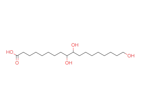 Molecular Structure of 496-86-6 (Octadecanoic acid, 9,10,18-trihydroxy-)