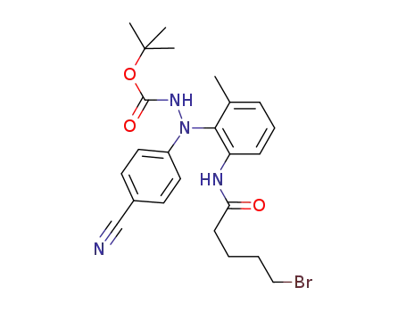 tert-butyl N-[2-(5-bromo-pentanoylamino)-6-methylphenyl]-N-(4-cyano-phenyl)-hydrazinocarboxylate