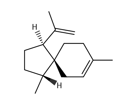 Molecular Structure of 24048-44-0 ((1R,4S,5S)-1,8-dimethyl-4-prop-1-en-2-yl-spiro[4.5]dec-8-ene)