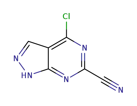 Molecular Structure of 1343405-24-2 (1H-Pyrazolo[3,4-d]pyrimidine-6-carbonitrile, 4-chloro-)