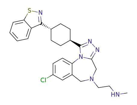 trans-{2-[1-(4-benzo[d]isothiazol-3-yl-cyclohexyl)-8-chloro-4H,6H-2,3,5,10b-tetraaza-benzo[e]azulene-5-yl]-ethyl}-methyl-amine