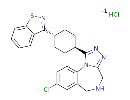 trans-1-(4-benzo[d]isothiazol-3-yl-cyclohexyl)-8-chloro-5,6-dihydro-4H-2,3,5,10b-tetraaza-benzo[e]azulene hydrochloride