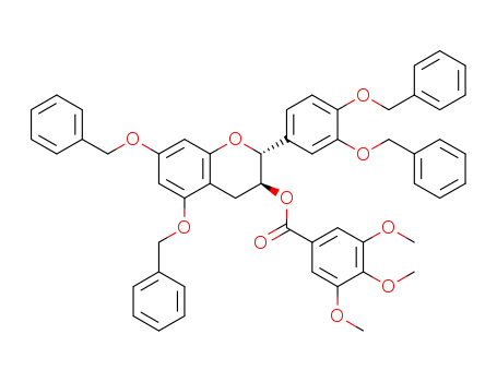 5,7,3',4'-tetra-O-benzyl-3-O-(3'',4'',5''-trimethoxybenzoyl)-(-)catechin