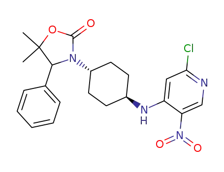 3-((1r,4r)-4-((2-chloro-5-nitropyridin-4-yl)amino)cyclohexyl)-5,5-dimethyl-4-phenyloxazolidin-2-one