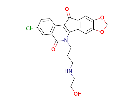 3-chloro-5,6-dihydro-6-(3-((2-hydroxyethyl)amino)-propyl)-8,9-methylenedioxy-5,11-dioxo-11H-indeno[1,2-c]isoquinoline