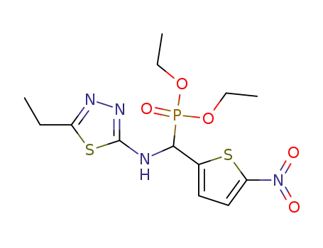 diethyl (((5-ethyl-1,3,4-thiadiazol-2-yl)amino)(5-nitrothiophen-2-yl)methyl)phosphonate