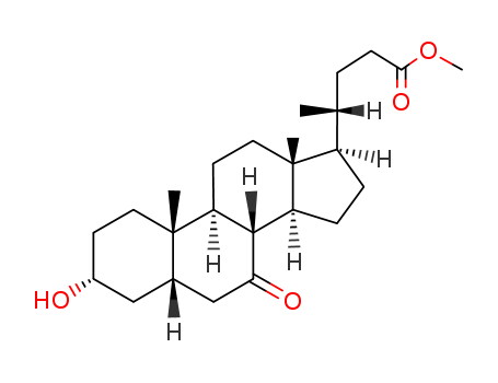10538-59-7,7-ketolithocholic Methyl ester,7-ketolithocholic Methyl ester;Methyl 7-keto-3alpha-hydroxy-5beta-cholanoate;Methyl 3alpha-hydroxy-7-oxo-5beta-cholan-24-oate;Obeticholic Acid N-4;obeticholic acid intermediate 2;5β-Cholanic acid, 3α-hydroxy-7-oxo-, methyl ester;route 3 intermediate2;7-Ketolithocholic acid methyl ester (BTC-E1)
