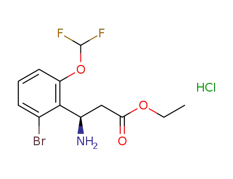 ethyl (3R)-3-amino-3-[2-bromo-6-(difluoromethoxy)phenyl]propanoate hydrochloride