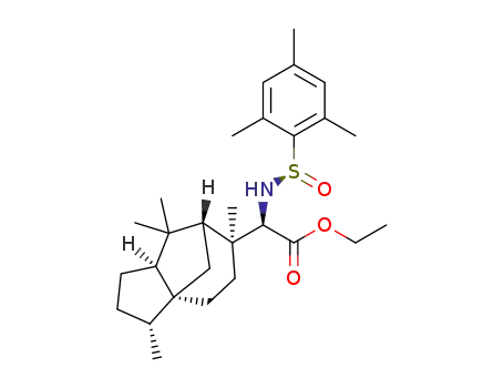 ethyl (R)-2-(((R)-mesitylsulfinyl)amino)-2-((3R,3aS,6S,7R,8aS)-3,6,8,8-tetramethyloctahydro-1H-3a,7-methanoazulen-6-yl)acetate