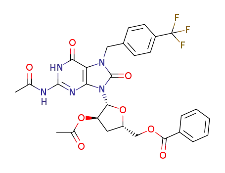 ((2S,4R,5R)-5-(2-acetamido-6,8-dioxo-7-(4-(trifluoromethyl)benzyl)-1,6,7,8-tetrahydro-9H purin-9-yl)-4-acetoxytetrahydrofuran-2-yl)methyl benzoate