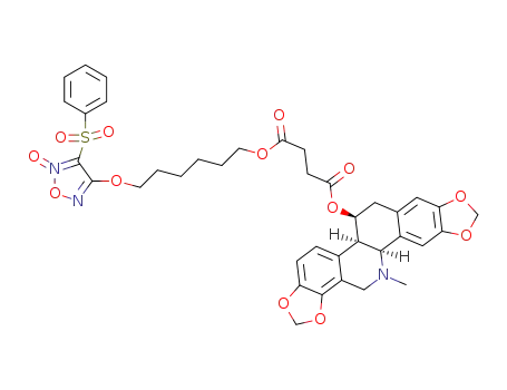 4-((6-((4-(((6S)-13-methyl-5b,6,7,12b,13,14-hexahydro[1,3]dioxolo[4’,5’:4,5]benzo[1,2-c][1,3]dioxolo[4,5-i]phenanthridin-6-yl)oxy)-4-oxobutanoyl)oxy)hexyl)oxy)-3-(phenylsulfonyl)-1,2,5-oxadiazole 2-oxide