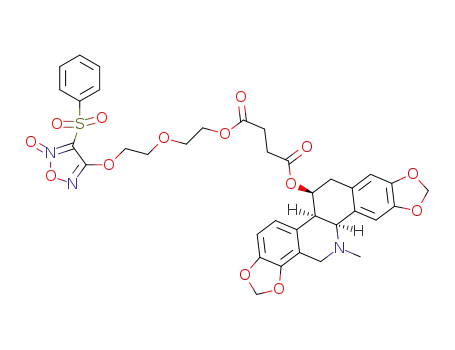 4-(2-(2-((4-(((6S)-13-methyl-5b,6,7,12b,13,14-hexahydro[1,3]dioxolo[4’,5’:4,5]benzo[1,2-c][1,3]dioxolo[4,5-i]phenanthridin-6-yl)oxy)-4-oxobutanoyl)oxy)ethoxy)ethoxy)-3-(phenylsulfonyl)-1,2,5-oxadiazole 2-oxide