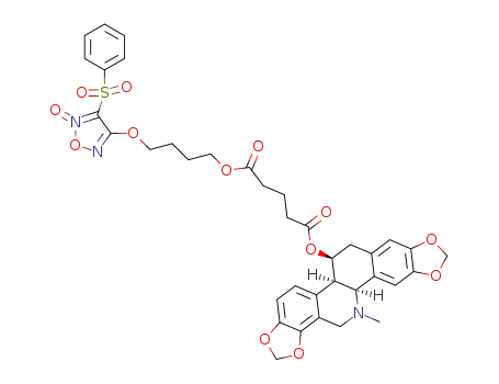 4-(4-((5-(((6S)-13-methyl-5b,6,7,12b,13,14-hexahydro[1,3]dioxolo[4’,5’:4,5]benzo[1,2-c][1,3]dioxolo[4,5-i]phenanthridin-6-yl)oxy)-5-oxopentanoyl)oxy)butoxy)-3-(phenylsulfonyl)-1,2,5-oxadiazole 2-oxide