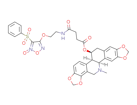 4-(2-(4-(((6S)-13-methyl-5b,6,7,12b,13,14-hexahydro[1,3]dioxolo[4’,5’:4,5]benzo[1,2-c][1,3]dioxolo[4,5-i]phenanthridin-6-yl)oxy)-4-oxobutanamido)ethoxy)-3-(phenylsulfonyl)-1,2,5-oxadiazole 2-oxide