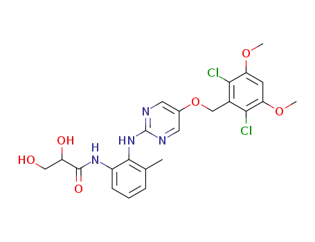 N-(2-((5-((2,6-dichloro-3,5-dimethoxybenzyl)oxy)pyrimidin-2-yl)amino)-3-methylphenyl)-2,3-dihydroxypropanamide
