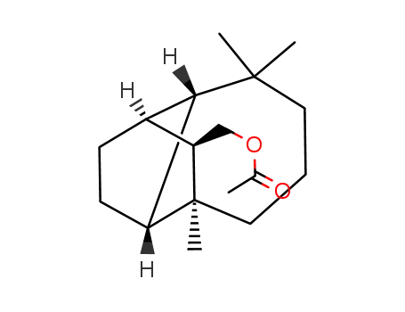 Molecular Structure of 18367-70-9 ([(1S,3aR,4S,8aS)-4,8,8-trimethyldecahydro-1,4-methanoazulen-9-yl]methyl acetate)