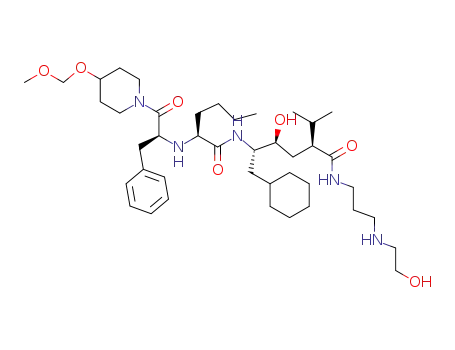 (2S,4S,5S)-5-{(S)-2-[(S)-1-Benzyl-2-(4-methoxymethoxy-piperidin-1-yl)-2-oxo-ethylamino]-hexanoylamino}-6-cyclohexyl-4-hydroxy-2-isopropyl-hexanoic acid [3-(2-hydroxy-ethylamino)-propyl]-amide