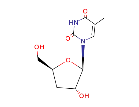 Molecular Structure of 7084-29-9 (3'-DEOXY-5-METHYLURIDINE)