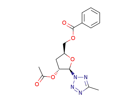 Benzoic acid (2S,4R,5R)-4-acetoxy-5-(5-methyl-tetrazol-2-yl)-tetrahydro-furan-2-ylmethyl ester